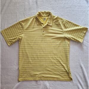 XXL Lone Cyprus Yellow Polo Shirt Pebble Beach Golf Luxury Performance Striped
